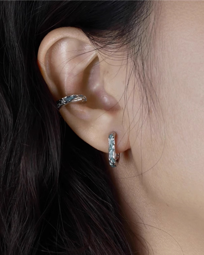 [OOMEOO]Blue Waves Ocean Earrings pg232