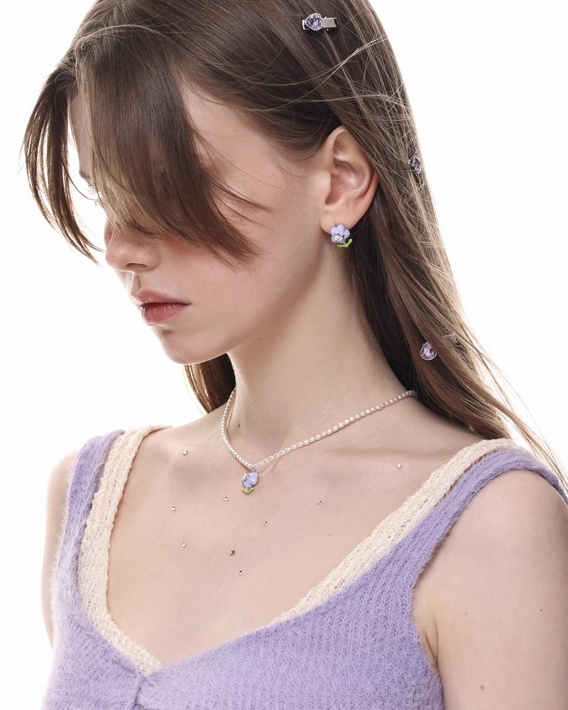 [SUMIYAKI] Cream Tulip Necklace pg470