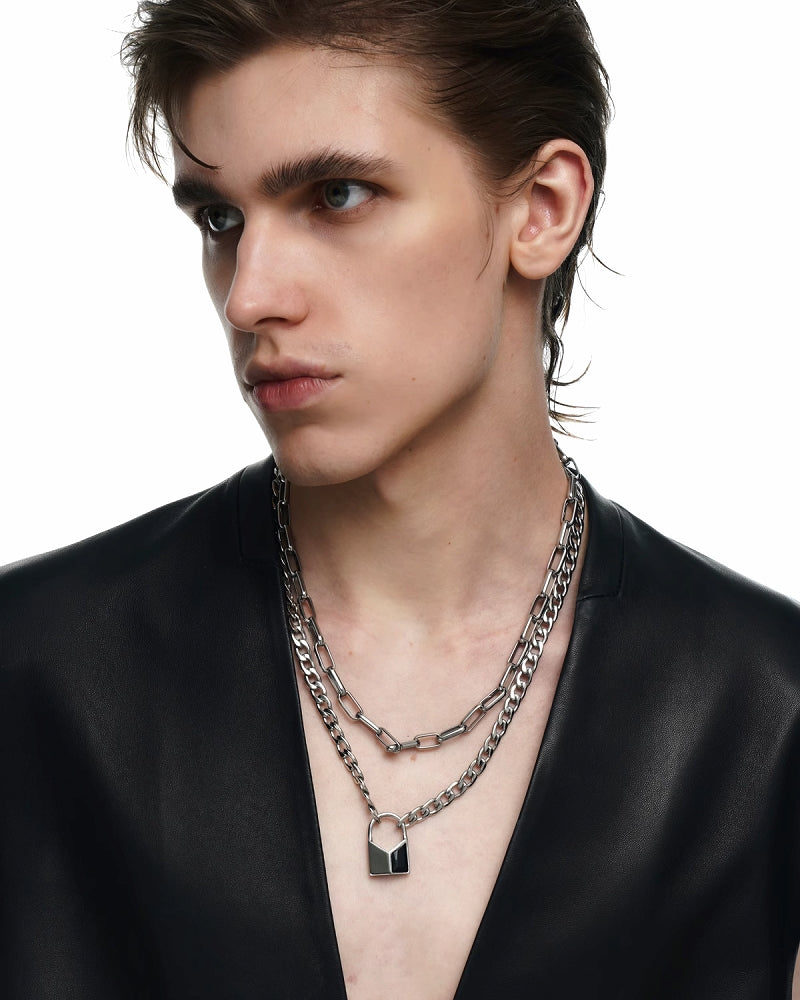 【BLACKHEAD】Interlock Chain Reaction Layer Necklace 01 pg1018