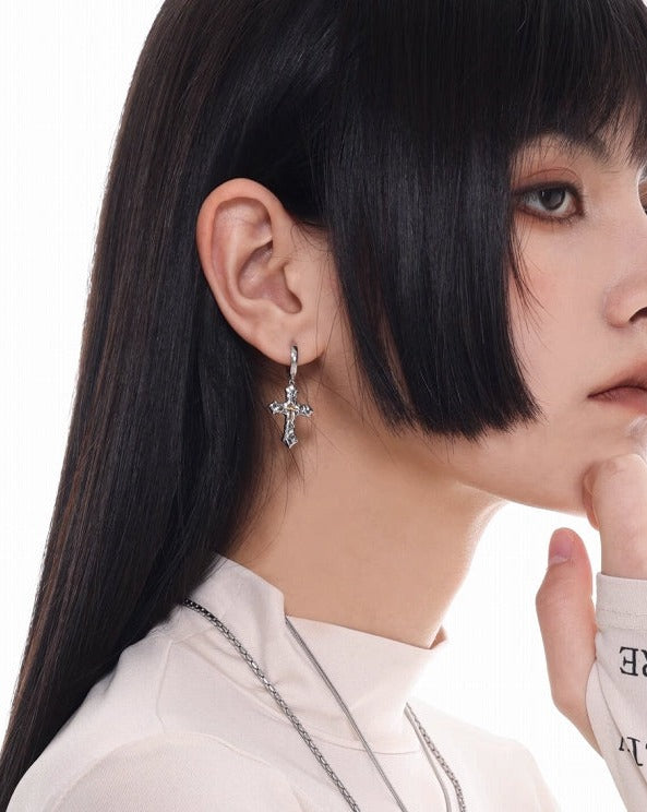 【SUMIYAKI】Graffiti Cross Earrings pg930