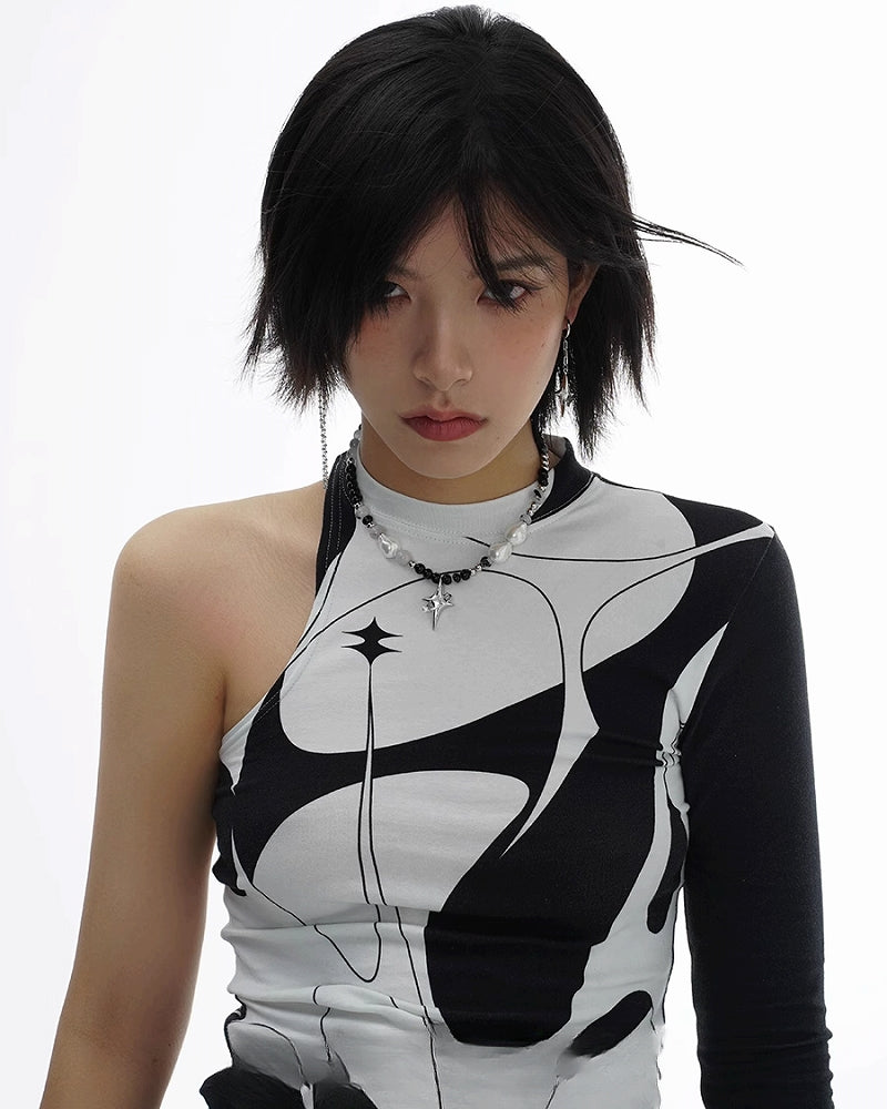 [SUMIYAKI] Astral Starburst Asymmetric Tassel Earrings pg68