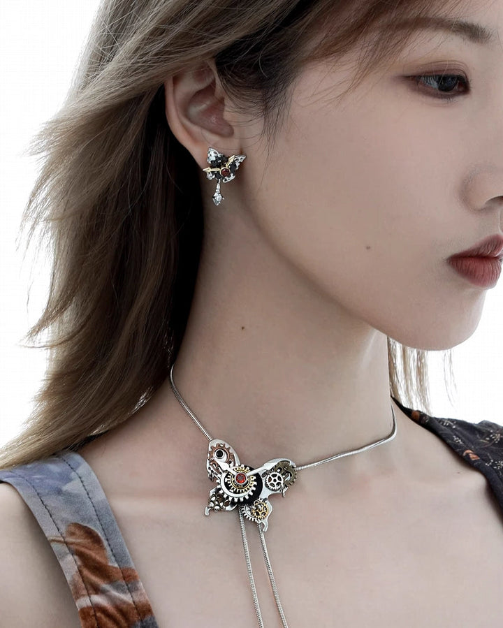 [1ST XULIE] Mechanical Butterfly Earrings pg1167