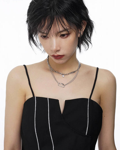 Double-Layer Zirconia Necklace