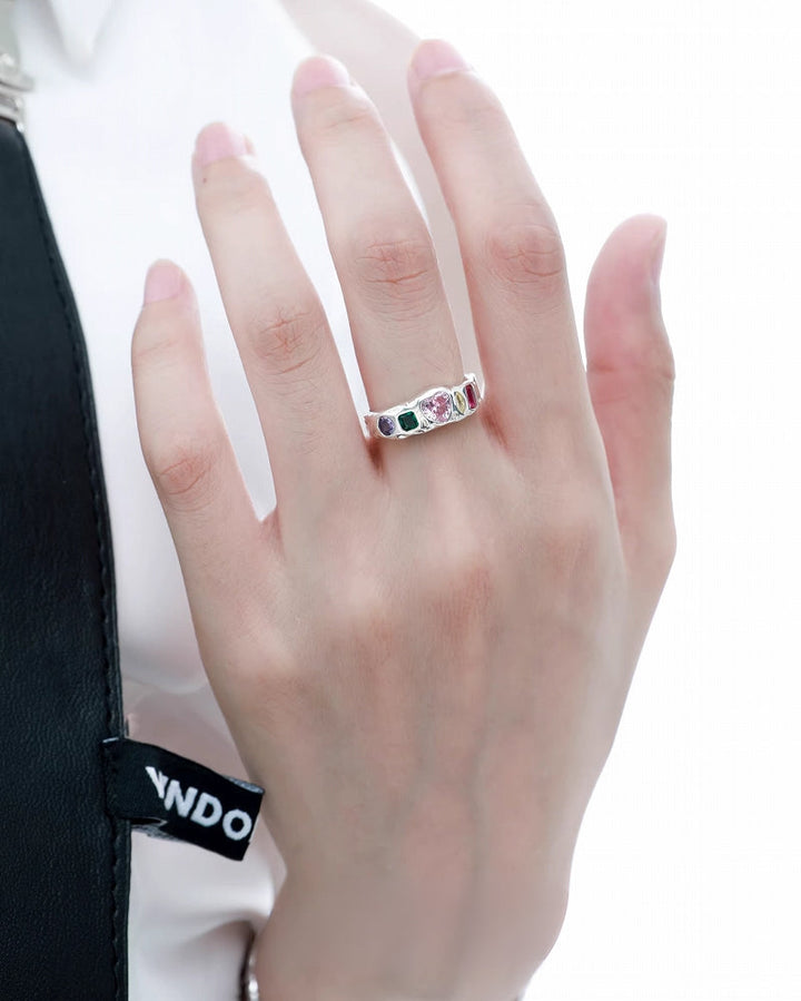 【1ST XULIE】Dopamine Color Treasure Sterling Ring pg599