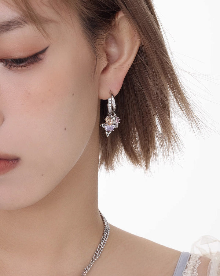 【SUMIYAKI】Mystery Romantic Stacked Zirconia Earrings pg1256