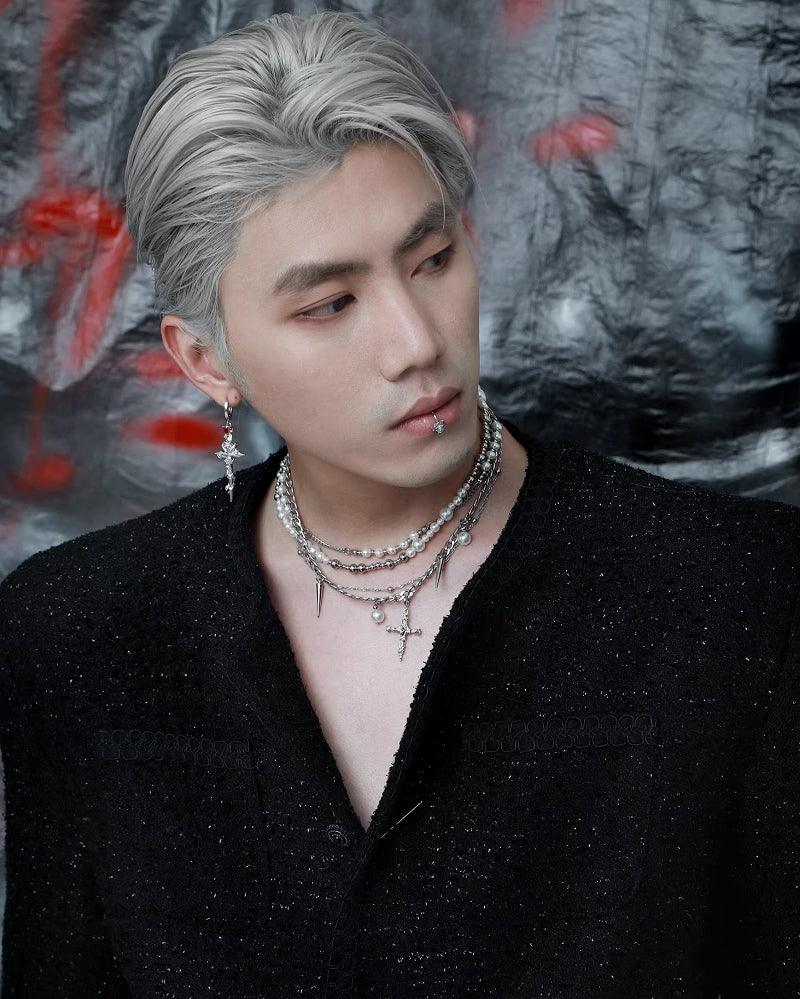 [1ST XULIE] Cross Multi-layered Necklace pg480