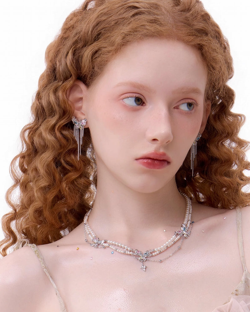 [SUMIYAKI] Butterfly Gummy Tassel Earrings pg314