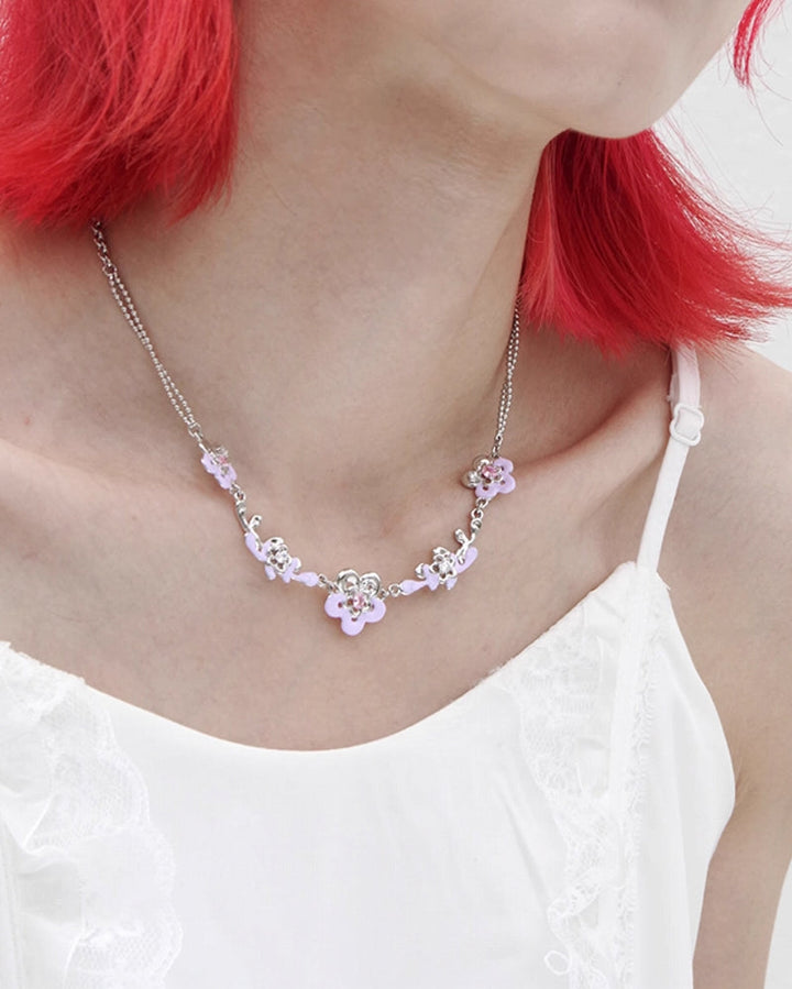 【Esak∞chi】Summer Night Murmurs Purple Flower Necklace pg1798