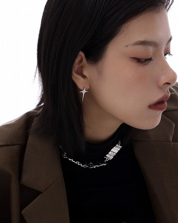 【SUMIYAKI】Twin Cross Plated Earrings pg1929