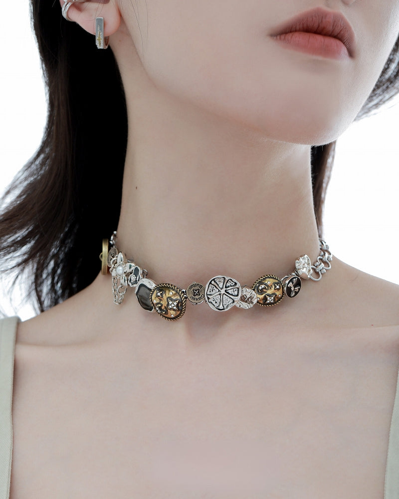 [1ST XULIE] Star Meteor Vintage Button Choker pg1735