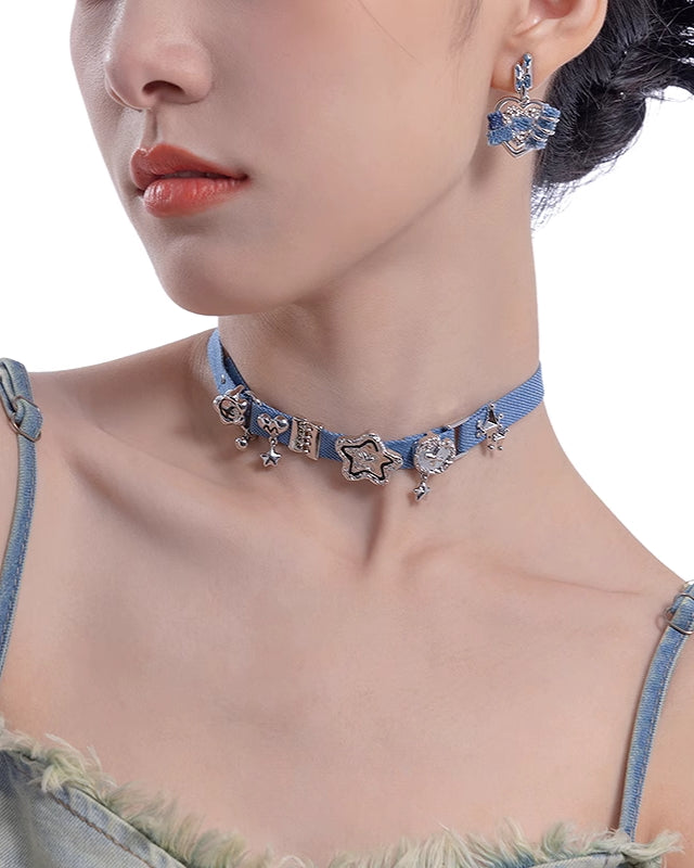 【MASW】Denim Love Star Choker pg579