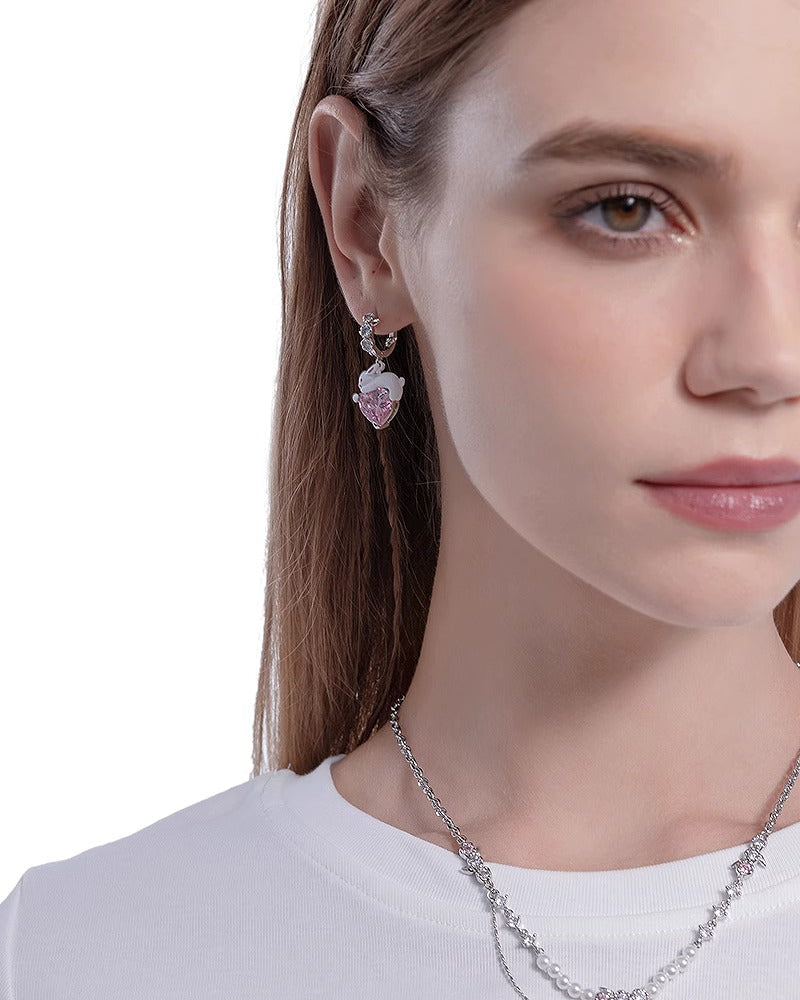 【MASW】Secret Garden Pink Bunny Earrings02 pg1577