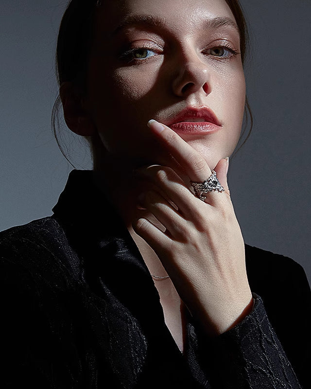 [FAITMAIN] Lunar Eclipse Dark Vintage Ring pg1142