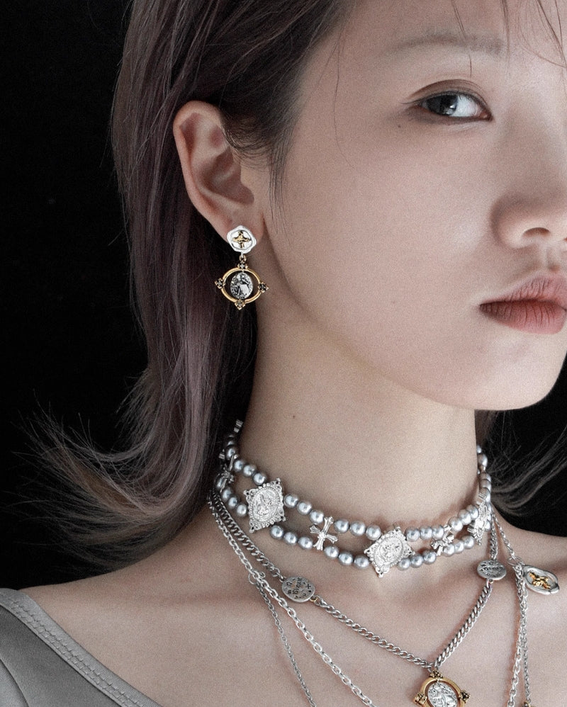 【1ST XULIE】Cat God Ancient Coin Layer Choker pg408