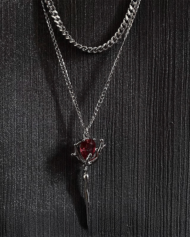 [Insomnia Artist] Red Rose Double Layer Necklace pg1459