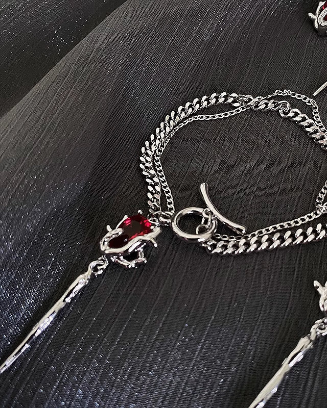 【Insomnia Artist】Red Rose Double Layer Bracelet pg1458