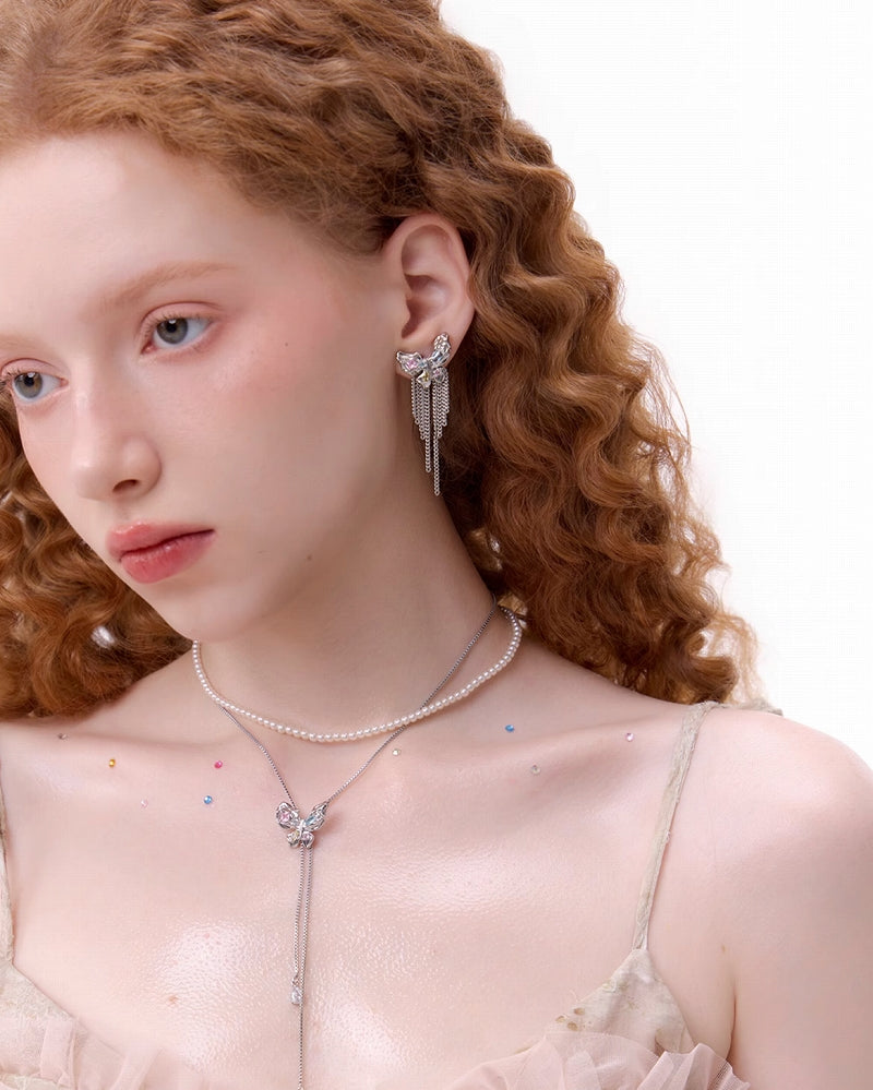 [SUMIYAKI] Butterfly Gummy Tassel Earrings pg314