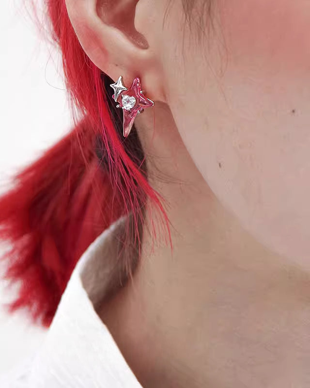 【Esak∞chi】Strawberry Hard Candy Star Earrings pg1795