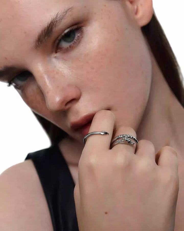 【BLACKHEAD】Dragon Tattoo Double Fingers Ring pg614