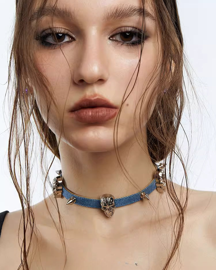 [OCTO VITA] Evil Girl Punk Skull Choker pg705