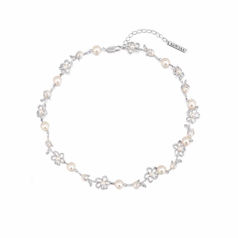 [SUMIYAKI] Graffiti Line Small Flower Necklace pg936