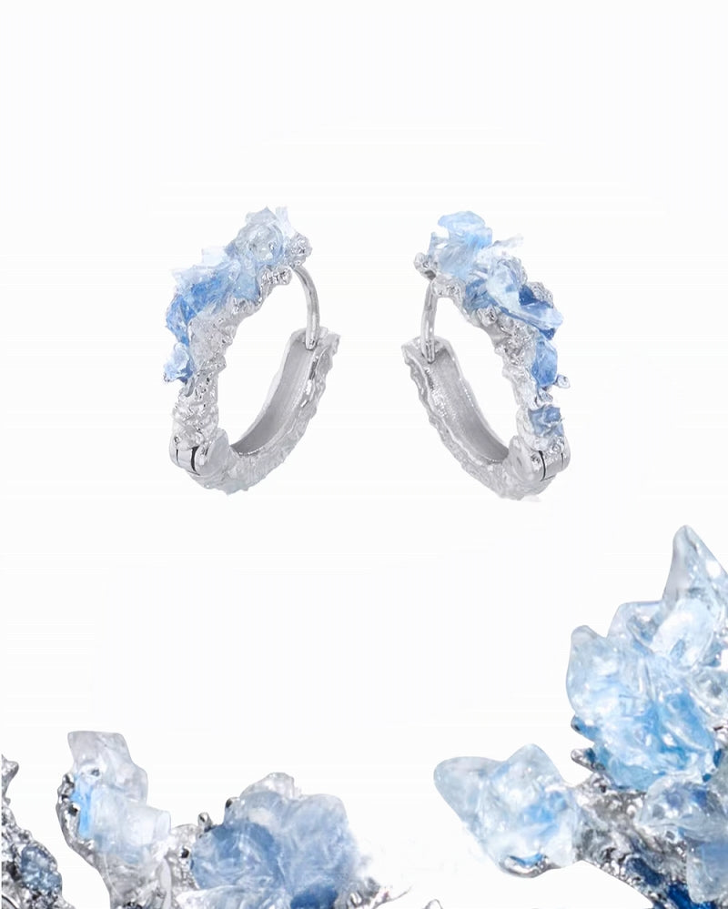 【1ST XULIE】Ice Century Age Sea Area Earrings pg996