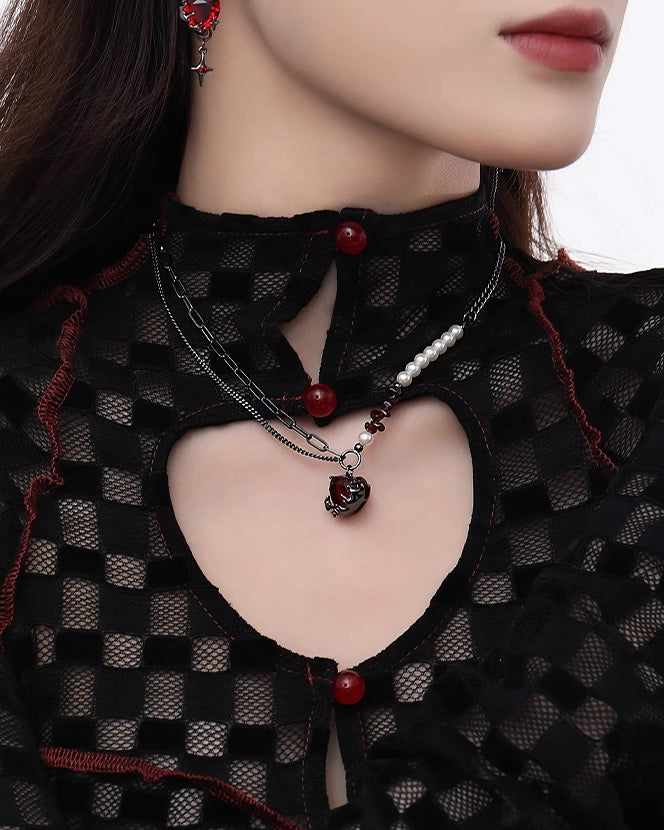Pomegranate Red Heart Necklace