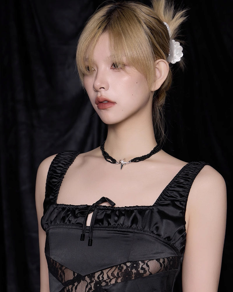 [SUMIYAKI] Vintage Pearl Star Layer Necklace pg1947