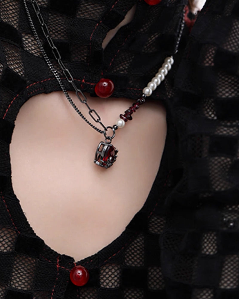 Pomegranate Red Heart Necklace