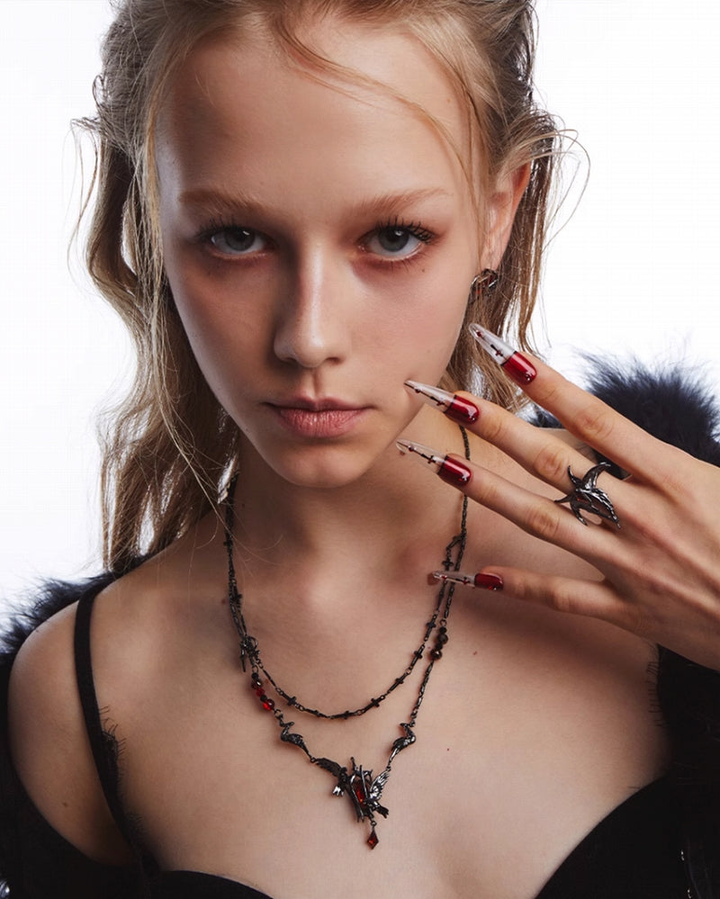 Raven Cage Layer Necklace 01