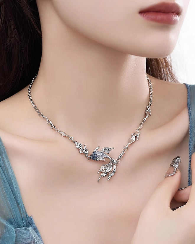 Blue Goldfish Necklace