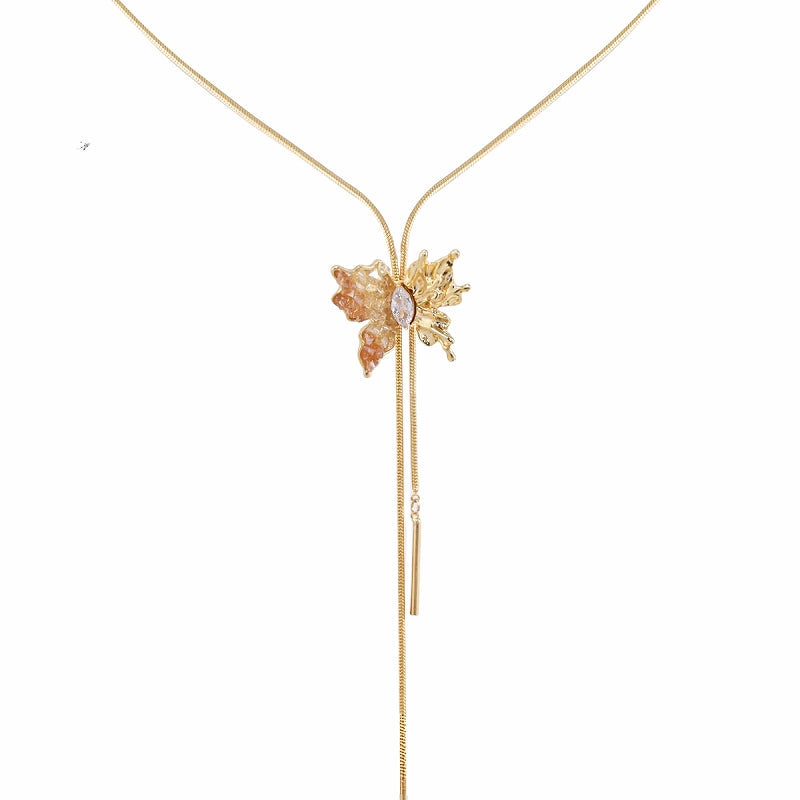 【SUMIYAKI】Butterfly 3D Illusion Drawstring Necklace pg244