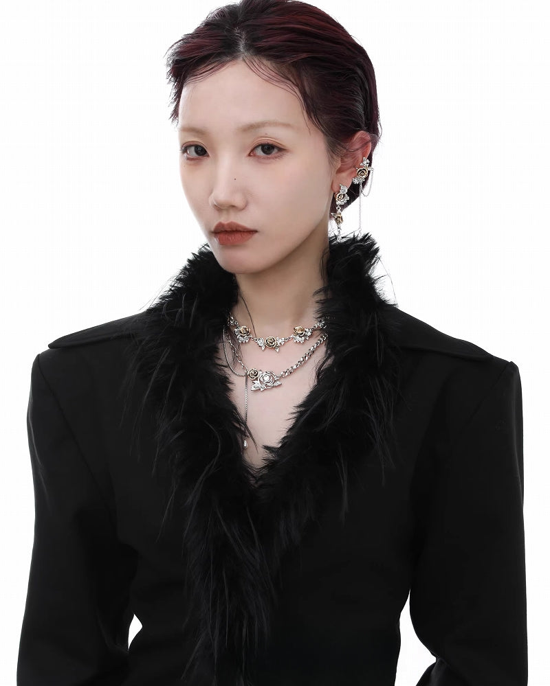 [1ST XULIE] Sunset Rose Layer Necklace pg1804