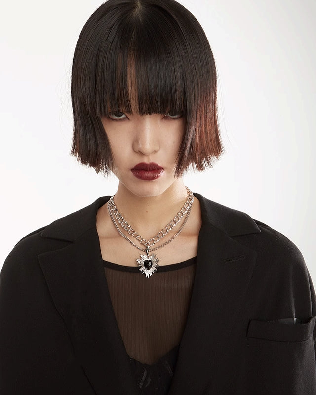 【Hard Candy】Lightning Sacred Heart Layer  Necklace pg1080