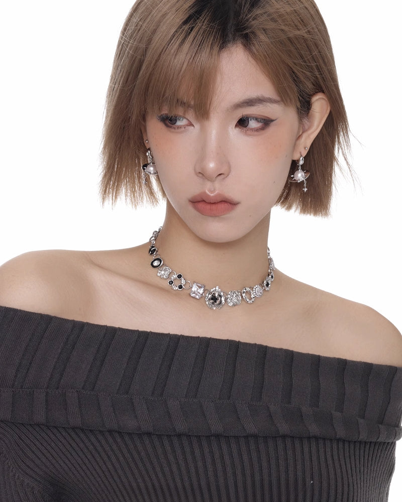 [SUMIYAKI] Vintage Button Colorful Beads Necklace pg1940