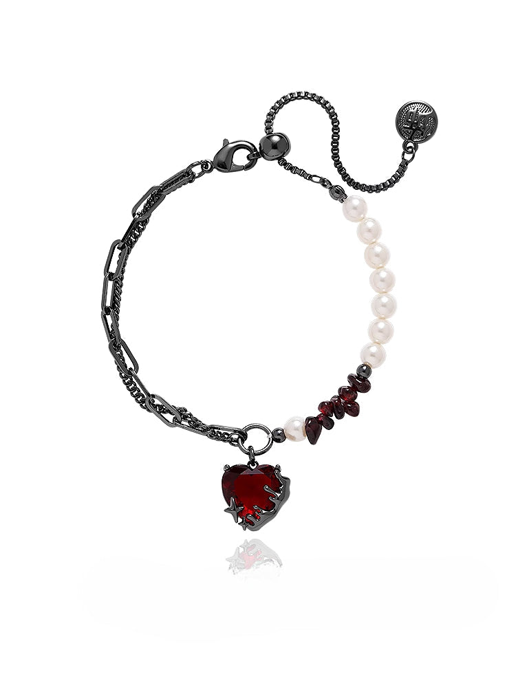 Pomegranate Red Heart Bracelet