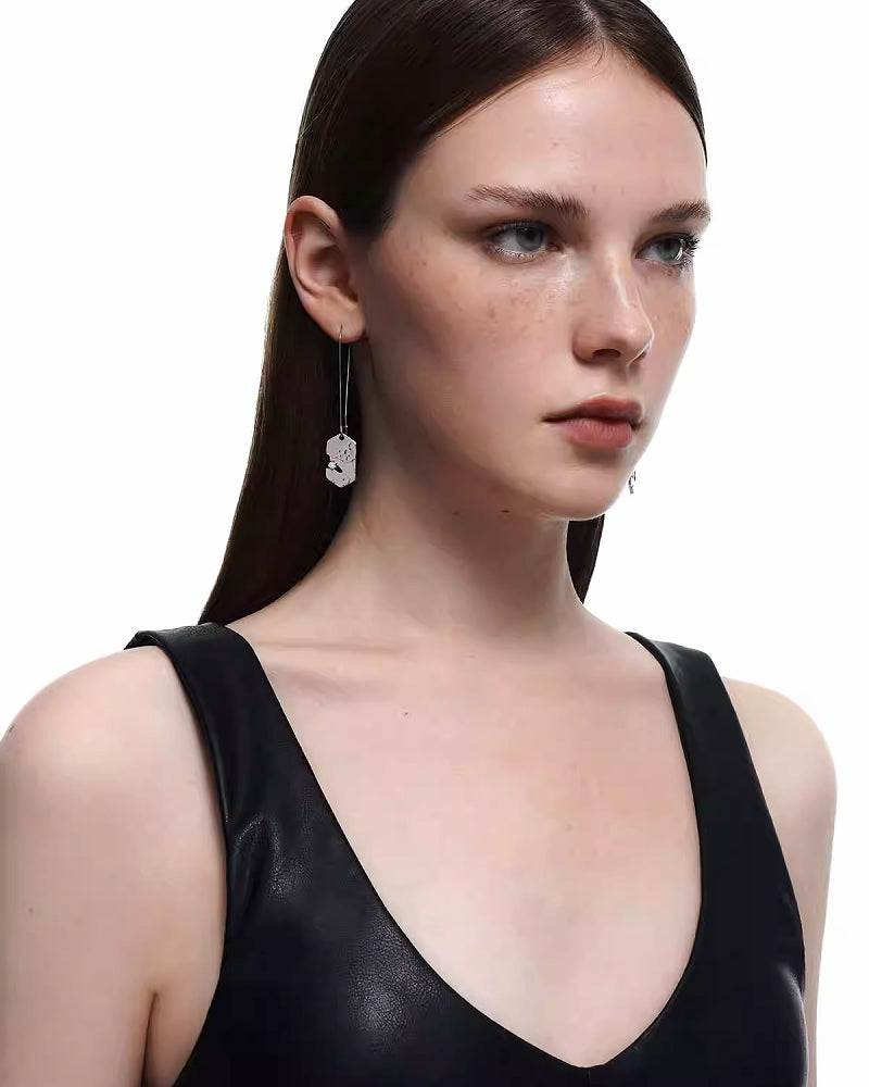 [BLACKHEAD]Dragon Tattoo Hexagon Earrings pg618