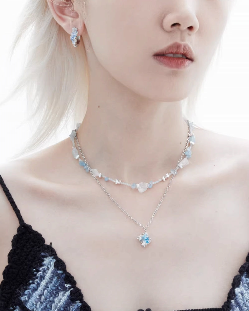 [1ST XULIE] Ice Century Age Sea Area Earrings pg996