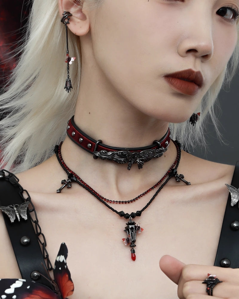 Butterfly and Lonely Lamp Choker &amp; Necklace