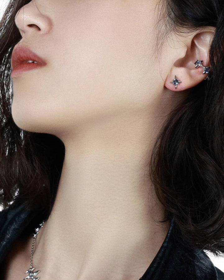 【OOMEOO】Star Fall Blue Zirconia Earrings pg1720