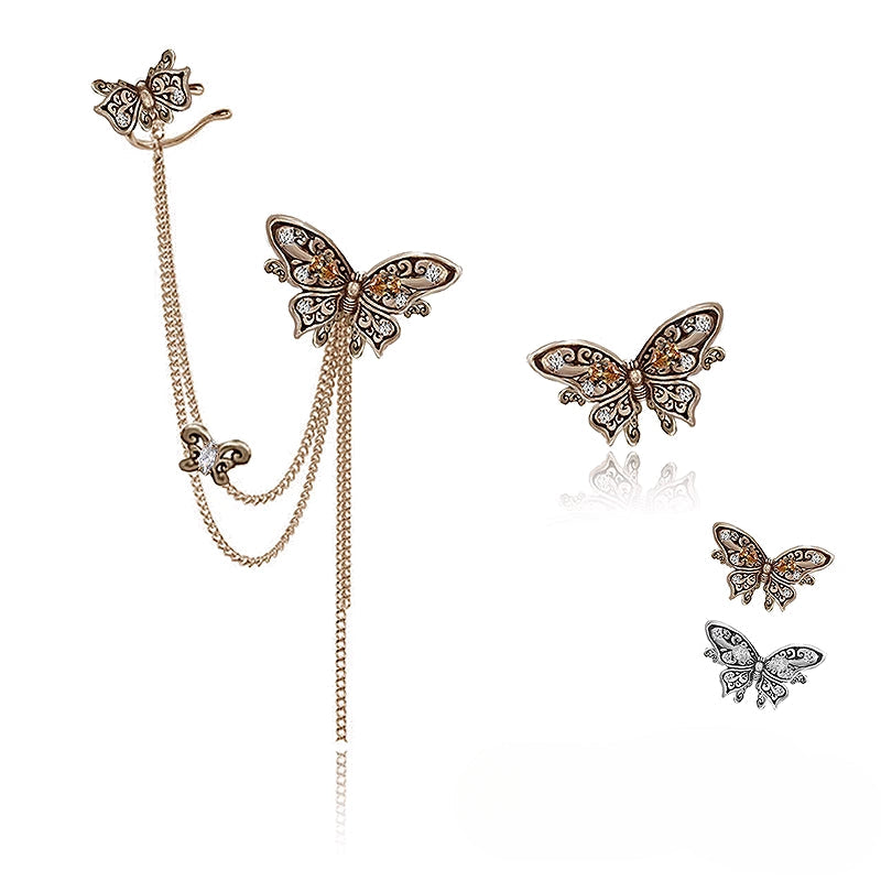 [MASW] Nostalgia Butterfly Tassel Cuff & Earrings pg1285