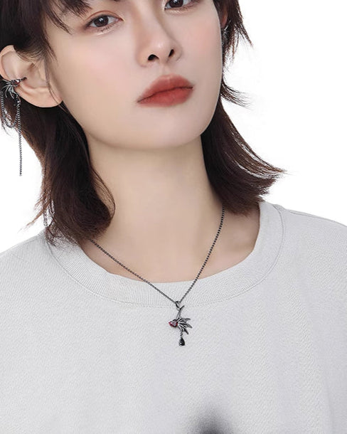 Black Bat Wing Necklace