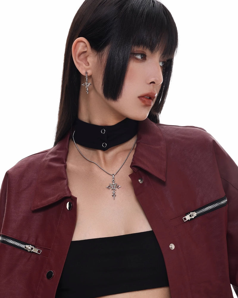 【SUMIYAKI】Punk Butterfly Cross Necklace pg1400