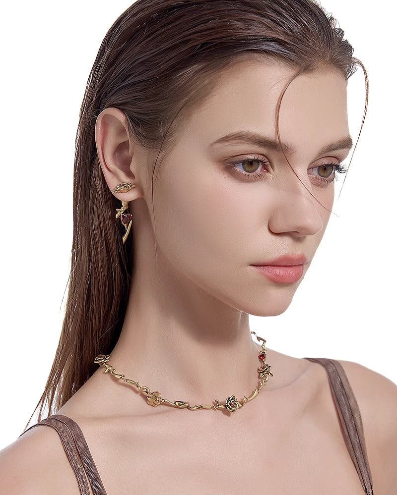 [MASW] Nostalgia Rose Earrings pg1300