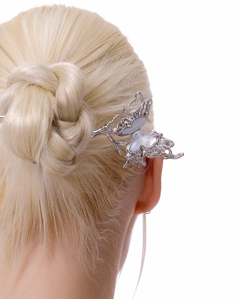 [SUMIYAKI] White Butterfly Tassel Hairpin pg1999