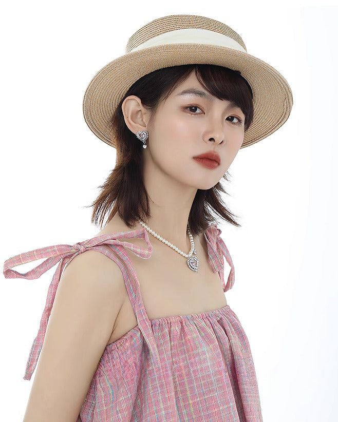 Pink Heart Spiked Thorn Earrings 01