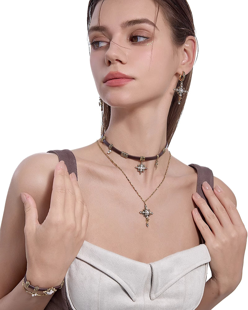 [MASW] Nostalgia Star Cross Choker and Necklace pg1305