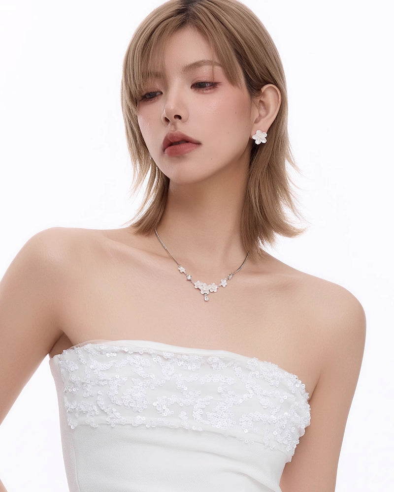 Night Sakura Flower Necklace