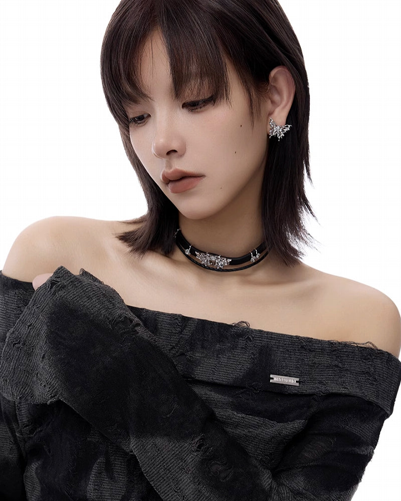 Butterfly Leather Choker