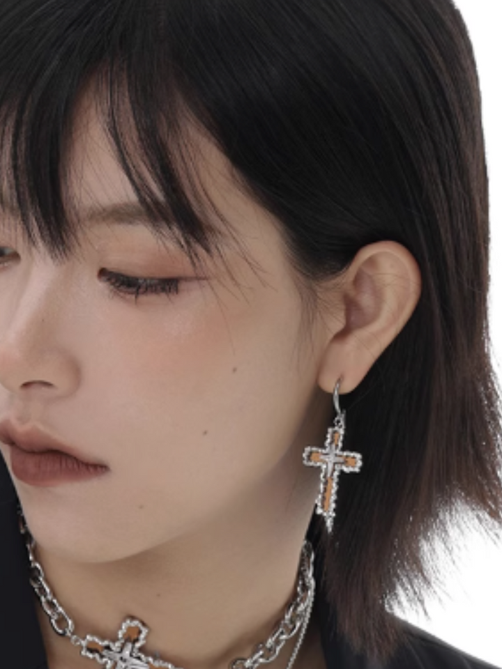 [SUMIYAKI]Baldwin IV Slack Cross Earrings pg98